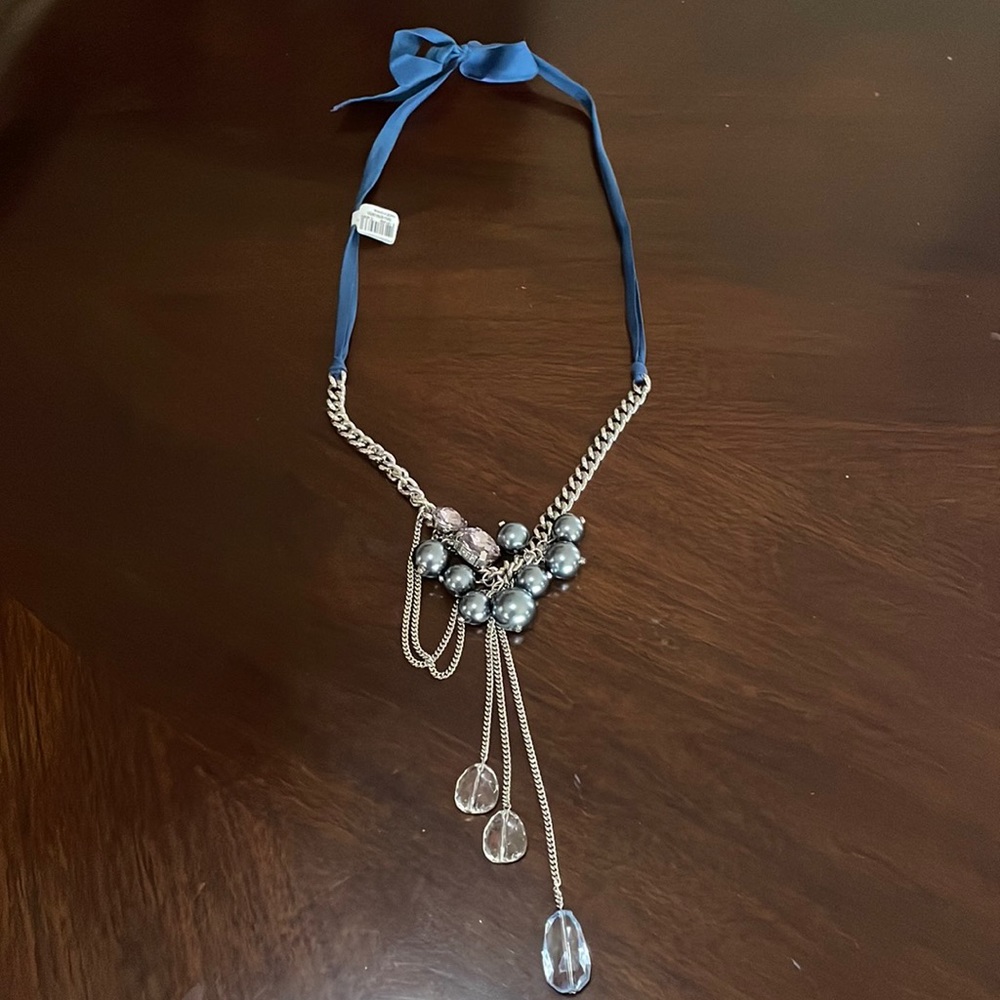 Ann Taylor Loft Beaded Crystal Statement Necklace